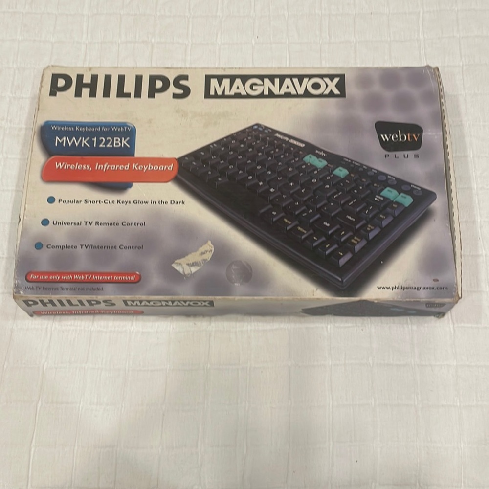 Philips Magnavox wireless infrared keyboard for web TV plus Internet MWK122BK